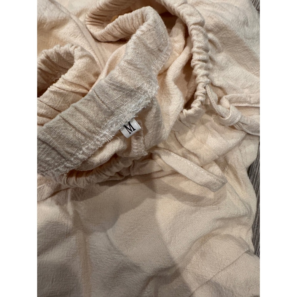 Cotton/Linen Blend Size M Drawstring Pants Resortwear Cottagecore Coquette - Picture 7 of 7